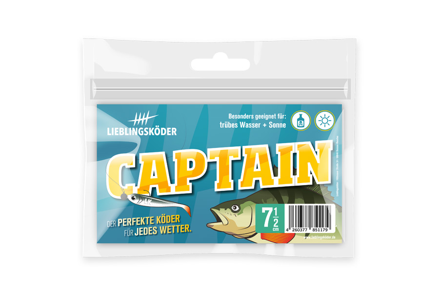 Verpackung von Gummiköder Captain