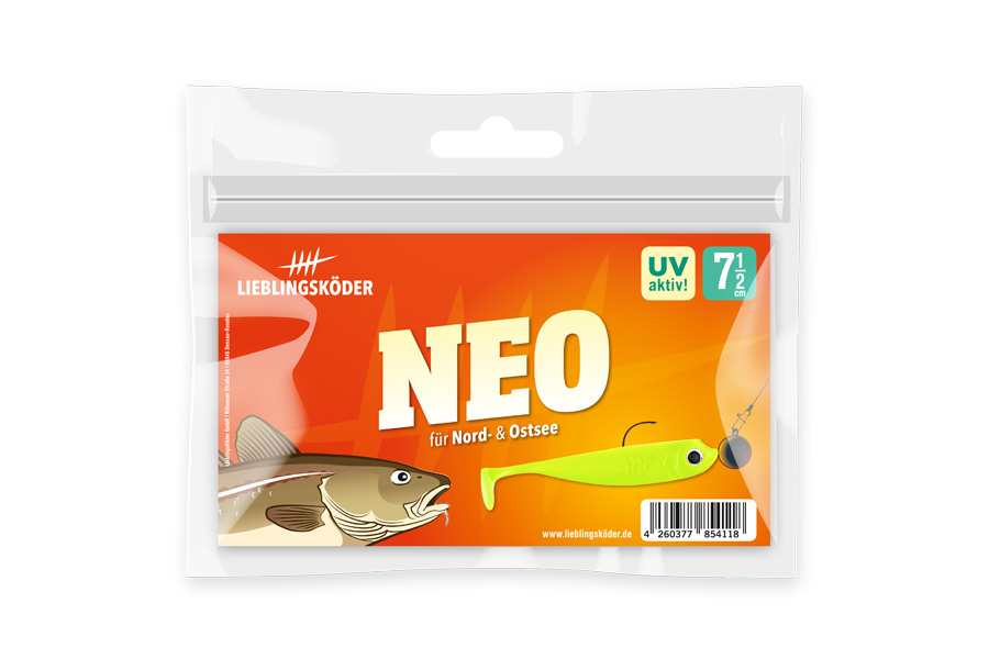 Verpackung von Gummifisch Lieblingsköder Neo