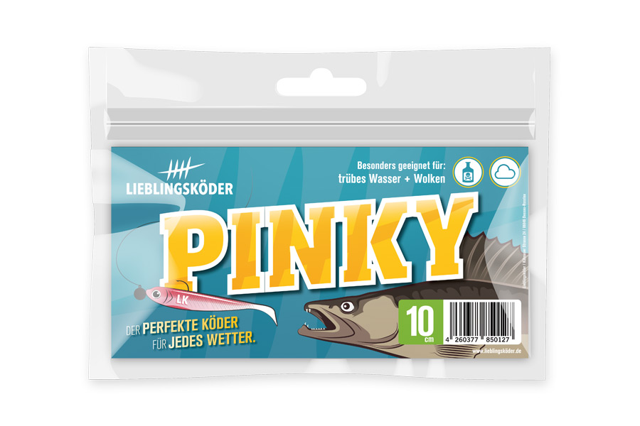 Verpackung von Gummifisch Lieblingsköder Pinky