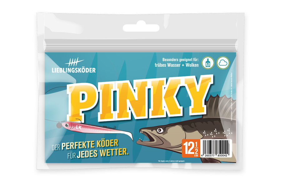 Verpackung von Gummifisch Lieblingsköder Pinky