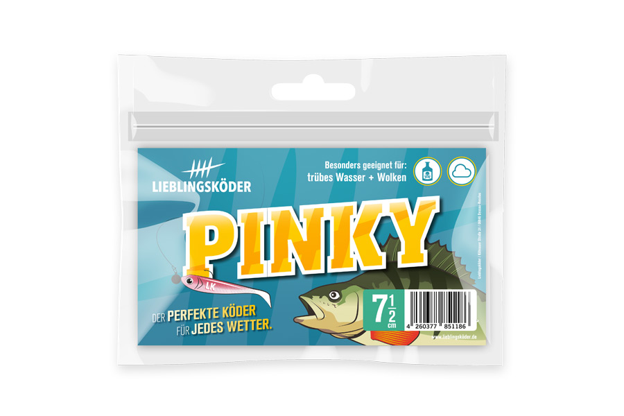 Verpackung von Gummifisch Lieblingsköder Pinky