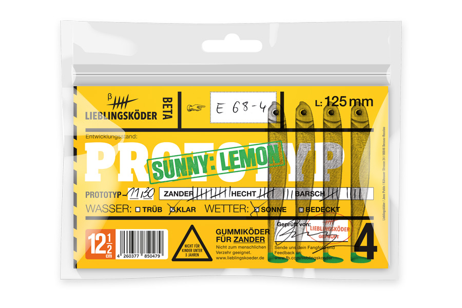 Packung des Zanderköders Sunny Lemon