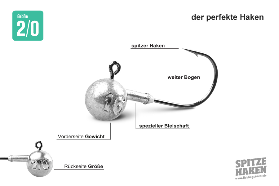 Spitze Haken 2/0