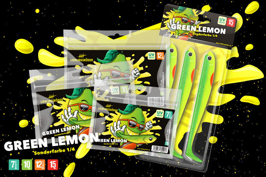 Frühjahrs-Kollektion Green Lemon Lieblingsköder Raubfisch Köder